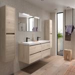 Load image into Gallery viewer, Salgar sga9f03bc79c8c4f4ab318 SALGAR IMAGES AND SHEETS/01 Product Images/Bathroom Furniture/113313 Noja Wall Hung Vanity Unit with 4 Drawers, Basin &amp; Mirror - Natural/01.jpg
