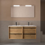 Load image into Gallery viewer, Salgar sga9f584b8178256f9f8d0 SALGAR IMAGES AND SHEETS/01 Product Images/Bathroom Furniture/112964 Attila Wall Hung Vanity Unit with 4 Drawers, Basin &amp; Mirror - Africa Oak/01.jpg
