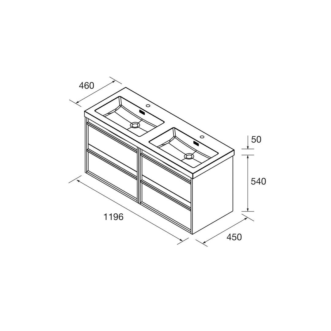 Salgar sgaa1dcc35a55524a9cbc8 SALGAR IMAGES AND SHEETS/01 Product Images/Bathroom Furniture/117988 Attila Wall Hung Vanity Unit with 4 Drawers & Basin - Grey Satin/02.jpg