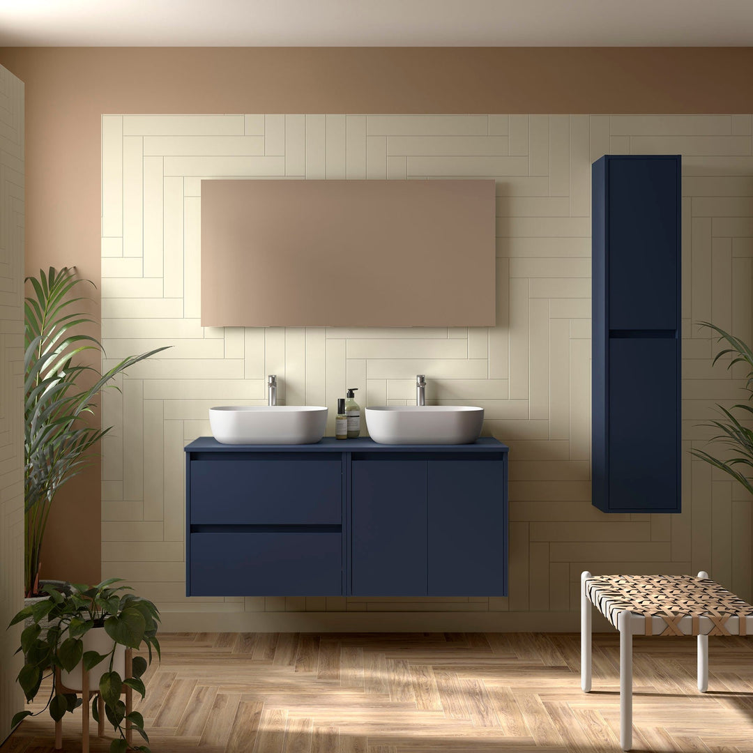 Salgar sgaa49760f93eaa7e6cc60 SALGAR IMAGES AND SHEETS/01 Product Images/Bathroom Furniture/113468 Noja Wall Hung Vanity Unit with 2 Drawers +2 Doors & Worktop - Blue Satin/01.jpg