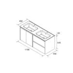 Load image into Gallery viewer, Salgar sgacdc0e6b356f09b97f95 SALGAR IMAGES AND SHEETS/01 Product Images/Bathroom Furniture/113442 Noja Wall Hung Vanity Unit with 2 Drawers +2 Doors &amp; Basin - Green Satin/02.jpg
