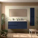 Load image into Gallery viewer, Salgar sgace148225c86656f5a59 SALGAR IMAGES AND SHEETS/01 Product Images/Bathroom Furniture/113459 Noja Wall Hung Vanity Unit with 2 Drawers +2 Doors &amp; Basin - Blue Satin/01.jpg

