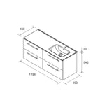 Load image into Gallery viewer, Salgar sgad247cd36a474646e6c3 SALGAR IMAGES AND SHEETS/01 Product Images/Bathroom Furniture/118728 Silane Wall Hung Vanity Unit with 4 Drawers &amp; Offset Basin - Green Satin/02.jpg
