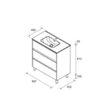 Load image into Gallery viewer, Salgar sgae1763ddbff3c2fb9d9e SALGAR IMAGES AND SHEETS/01 Product Images/Bathroom Furniture/118474 Noja Floor Standing Vanity Unit with 3 Drawers &amp; Basin - Grey Satin/02.jpg
