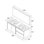 Load image into Gallery viewer, Salgar sgae1c1fbea83a8c2ba05f SALGAR IMAGES AND SHEETS/01 Product Images/Bathroom Furniture/113430 Noja Wall Hung Vanity Unit with 2 Drawers +2 Doors, Basin &amp; Mirror - White Satin/02.jpg
