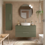 Load image into Gallery viewer, Salgar sgae2afa7288e5667acb19 SALGAR IMAGES AND SHEETS/01 Product Images/Bathroom Furniture/118079 Silane Wall Hung Vanity Unit with 2 Drawers &amp; Worktop - Green Satin/01.jpg
