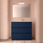Load image into Gallery viewer, Salgar sgae7e12d9d8546546dd94 SALGAR IMAGES AND SHEETS/01 Product Images/Bathroom Furniture/106226 Noja Floor Standing Vanity Unit with 3 Drawers &amp; Basin - Blue Satin/01.jpg
