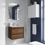 Load image into Gallery viewer, Salgar sgaeac79c08a82aa06997a SALGAR IMAGES AND SHEETS/01 Product Images/Bathroom Furniture/112933 Attila Wall Hung Vanity Unit with 2 Drawers, Basin &amp; Mirror - Walnut Maya/01.jpg
