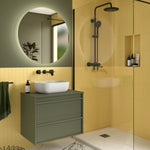 Load image into Gallery viewer, Salgar sgaf3307500db28004f324 SALGAR IMAGES AND SHEETS/01 Product Images/Bathroom Furniture/104949 Attila Wall Hung Vanity Unit with Worktop - Green Satin/01.jpg
