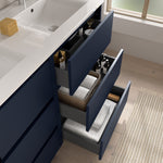 Load image into Gallery viewer, Salgar sgb13eca502f7d677eee56 SALGAR IMAGES AND SHEETS/01 Product Images/Bathroom Furniture/106235 Noja Floor Standing Vanity Unit with 6 Drawers &amp; Basin - Blue Satin/02.jpg
