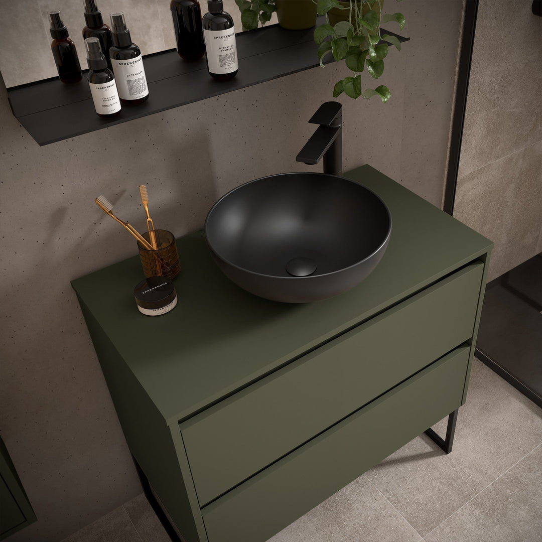 Salgar sgb1944b2bdf5aa4fd1b7b SALGAR IMAGES AND SHEETS/01 Product Images/Bathroom Furniture/105475 Noja Wall Hung Vanity Unit with 2 Drawers & Worktop - Green Satin/03.jpg