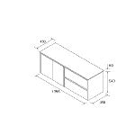 Salgar sgb1e16c8ca56d417e5217 SALGAR IMAGES AND SHEETS/01 Product Images/Bathroom Furniture/113479 Noja Wall Hung Vanity Unit with 2 Drawers +2 Doors & Worktop - Red Satin/03.jpg