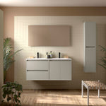 Load image into Gallery viewer, Salgar sgb35b0f15cc01f165c657 SALGAR IMAGES AND SHEETS/01 Product Images/Bathroom Furniture/118577 Noja Wall Hung Vanity Unit with 2 Drawers +2 Doors &amp; Basin - Grey Satin/01.jpg
