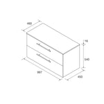 Load image into Gallery viewer, Salgar sgb411055b7ebbe6f9e8a0 SALGAR IMAGES AND SHEETS/01 Product Images/Bathroom Furniture/118079 Silane Wall Hung Vanity Unit with 2 Drawers &amp; Worktop - Green Satin/02.jpg
