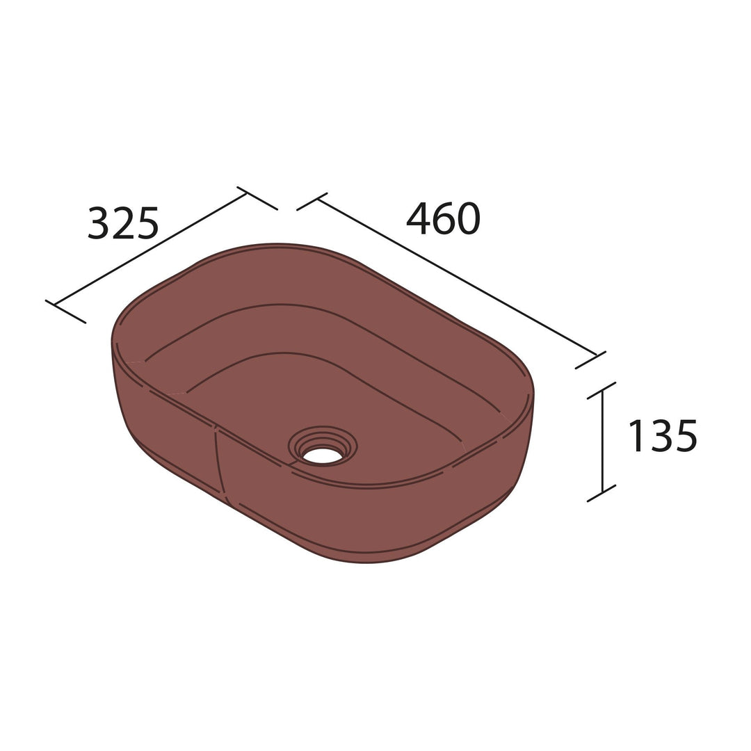 Salgar sgb4489deac7605cd0dadd SALGAR IMAGES AND SHEETS/01 Product Images/Basins/102280 Carla Lay On Countertop Basin - Clay/02.jpg