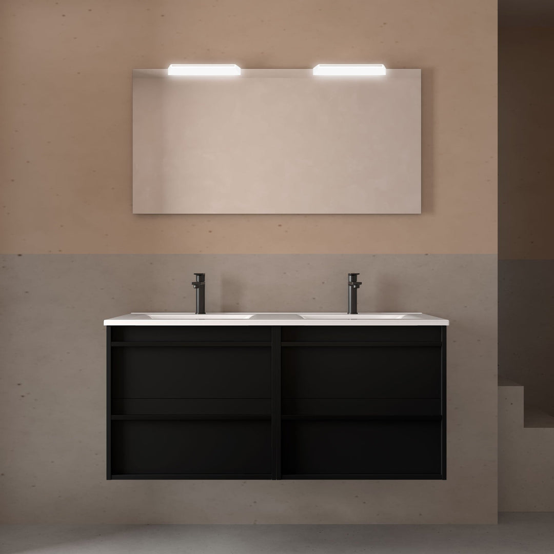 Salgar sgb49ed9c5908ccc79fa6e SALGAR IMAGES AND SHEETS/01 Product Images/Bathroom Furniture/112959 Attila Wall Hung Vanity Unit with 4 Drawers, Basin & Mirror - Black Satin/01.jpg