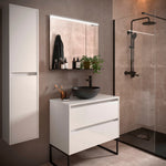 Load image into Gallery viewer, Salgar sgb5a1745b5af97d2e96a7 SALGAR IMAGES AND SHEETS/01 Product Images/Bathroom Furniture/105498 Noja Wall Hung Vanity Unit with 2 Drawers &amp; Worktop - White Gloss/01.jpg
