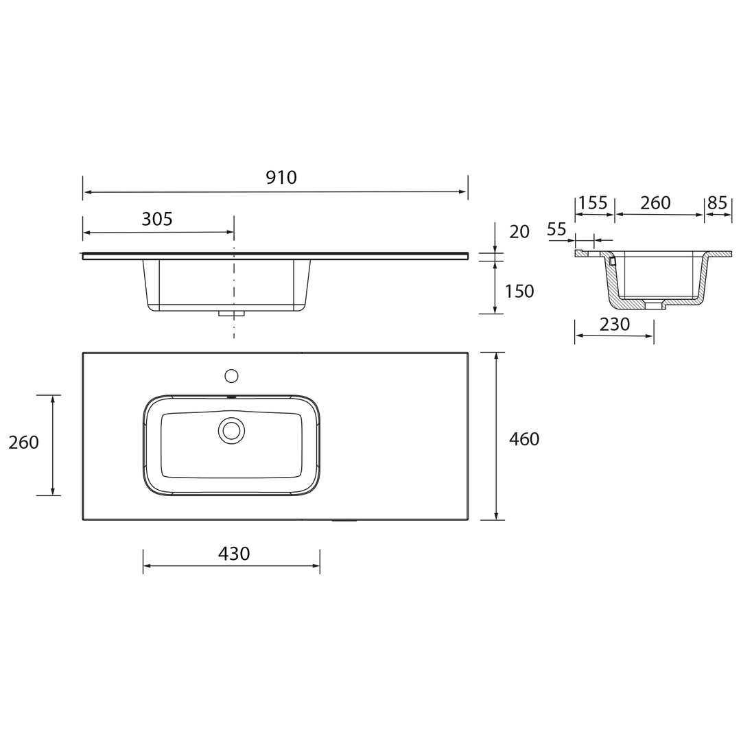 Salgar sgb5d8fd0edad021b1c30d SALGAR IMAGES AND SHEETS/01 Product Images/Basins/97061 Constanza Gloss White Countertop Basin - Gloss White/03.png
