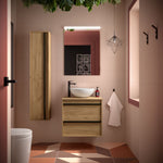 Load image into Gallery viewer, Salgar sgb5e2e121b0108f320b63 SALGAR IMAGES AND SHEETS/01 Product Images/Bathroom Furniture/104944 Attila Wall Hung Vanity Unit with Worktop - Africa Oak/01.jpg

