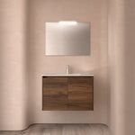 Load image into Gallery viewer, Salgar sgb68a35ba5c0411123497 SALGAR IMAGES AND SHEETS/01 Product Images/Bathroom Furniture/105049 Noja Wall Hung Vanity Unit with 2 Doors &amp; Basin - Walnut Maya/01.jpg
