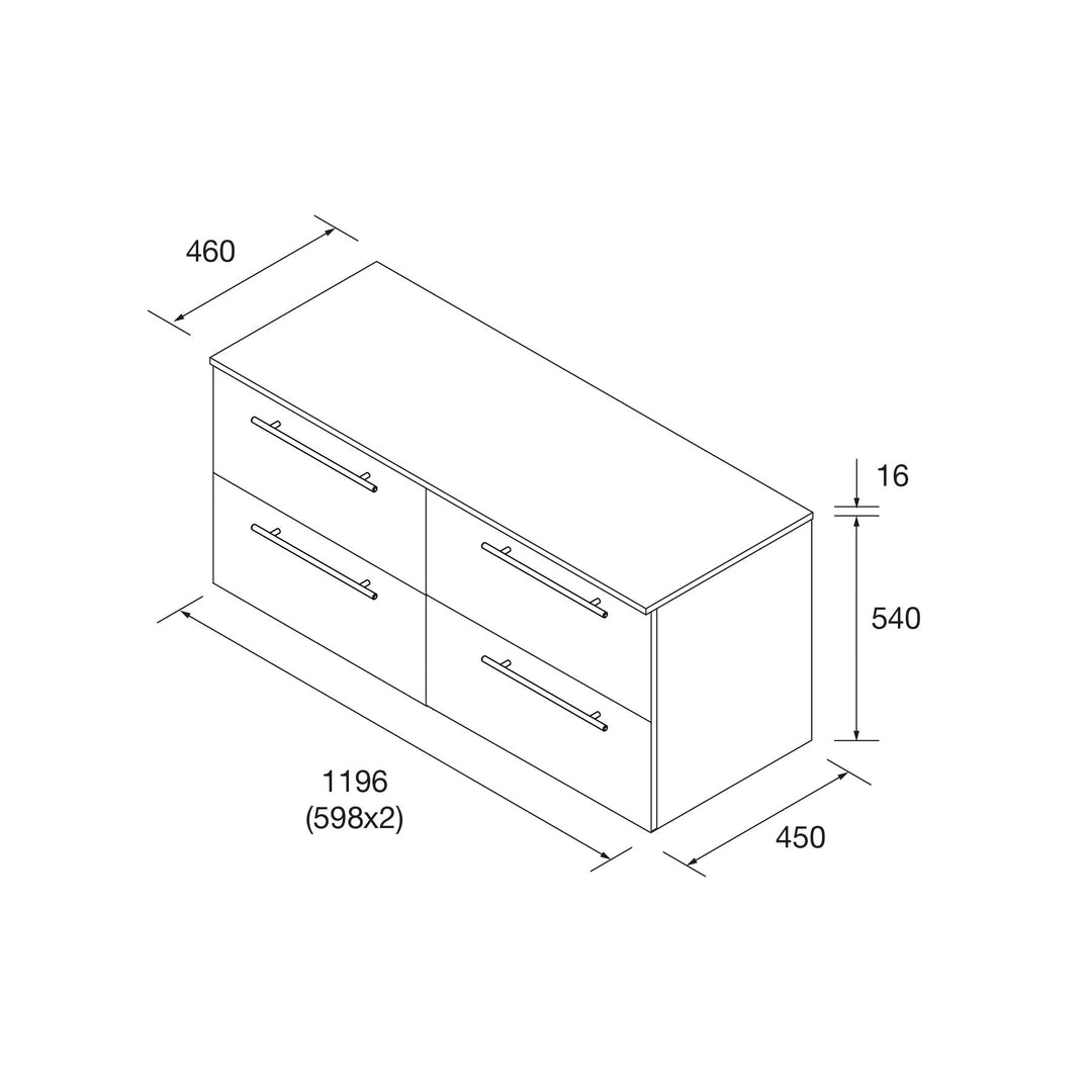 Salgar sgb8ff681785f274e7e7b8 SALGAR IMAGES AND SHEETS/01 Product Images/Bathroom Furniture/118087 Silane Wall Hung Vanity Unit with 4 Drawers & Worktop - Grey Satin/02.jpg