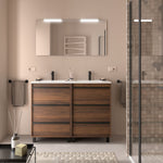 Load image into Gallery viewer, Salgar sgb9bd67185f1c52ebce8d SALGAR IMAGES AND SHEETS/01 Product Images/Bathroom Furniture/113050 Attila Wall Hung Vanity Unit with 6 Drawers, Basin &amp; Mirror - Walnut Maya/01.jpg
