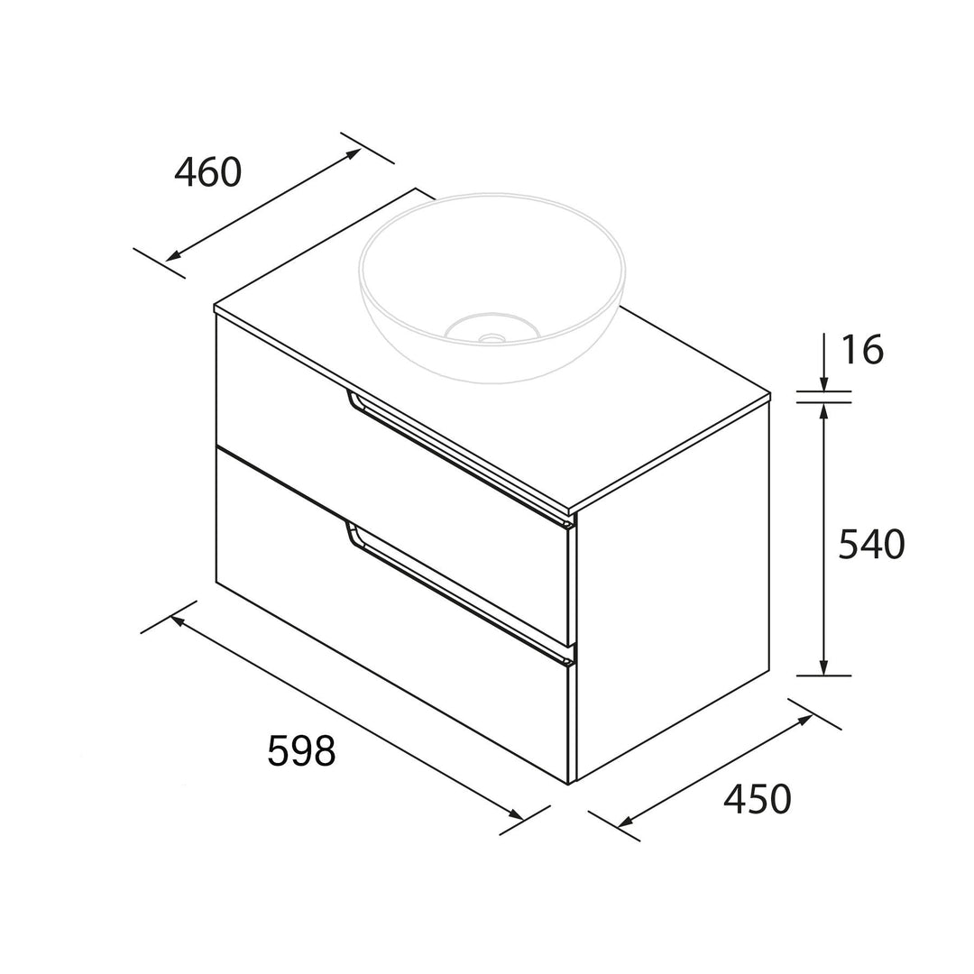 Salgar sgbaa36d3bb735cbad505e SALGAR IMAGES AND SHEETS/01 Product Images/Bathroom Furniture/111804 Vima Wall Hung Vanity Unit with 2 Drawers & Worktop - White Satin/02.jpg