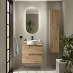 Load image into Gallery viewer, Salgar sgbae48c1401ea98377765 SALGAR IMAGES AND SHEETS/01 Product Images/Bathroom Furniture/117952 Vima Wall Hung Vanity Unit with 2 Drawers &amp; Worktop - Montana Oak/01.jpg
