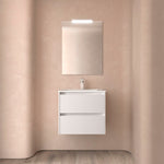 Load image into Gallery viewer, Salgar sgbc84b804cec719f84a7e SALGAR IMAGES AND SHEETS/01 Product Images/Bathroom Furniture/106053 Noja Wall Hung Vanity Unit with 2 Drawers &amp; Basin - White Satin/01.jpg
