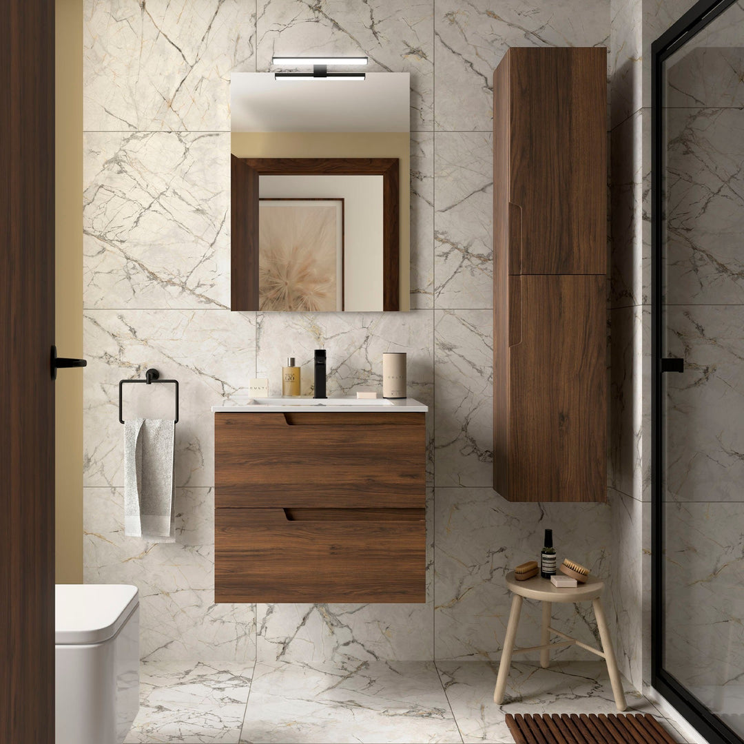 Salgar sgbebfb5094e566cf0a4cb SALGAR IMAGES AND SHEETS/01 Product Images/Bathroom Furniture/113491 Vima Wall Hung Vanity Unit with 2 Drawers, Basin & Mirror - Walnut Maya/01.jpg