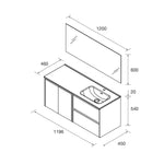 Load image into Gallery viewer, Salgar sgbeccfca7452cf4599f32 SALGAR IMAGES AND SHEETS/01 Product Images/Bathroom Furniture/118913 Noja Wall Hung Vanity Unit with 2 Drawers + 2 Doors, Offset Basin &amp; Mirror - Natura/02.jpg
