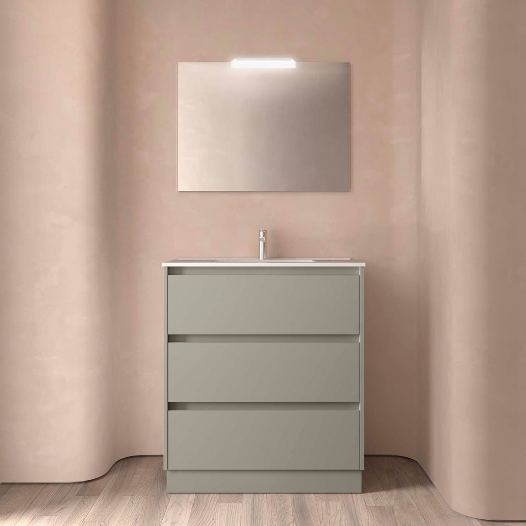 Salgar sgbf3ad5aedeac2c9cea96 SALGAR IMAGES AND SHEETS/01 Product Images/Bathroom Furniture/118473 Noja Floor Standing Vanity Unit with 3 Drawers & Basin - Grey Satin/01.jpg