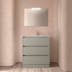 Load image into Gallery viewer, Salgar sgbf3ad5aedeac2c9cea96 SALGAR IMAGES AND SHEETS/01 Product Images/Bathroom Furniture/118473 Noja Floor Standing Vanity Unit with 3 Drawers &amp; Basin - Grey Satin/01.jpg
