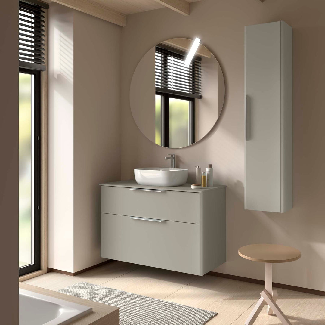 Salgar sgc06d07889b93681ea7b2 SALGAR IMAGES AND SHEETS/01 Product Images/Bathroom Furniture/118082 Silane Wall Hung Vanity Unit with 2 Drawers & Worktop - Grey Satin/01.jpg