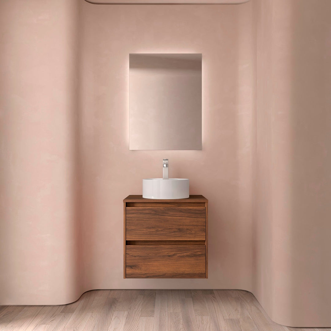 Salgar sgc1e9fbd2c08296204c12 SALGAR IMAGES AND SHEETS/01 Product Images/Bathroom Furniture/105461 Noja Wall Hung Vanity Unit with 2 Drawers & Worktop - Walnut Maya/01.jpg