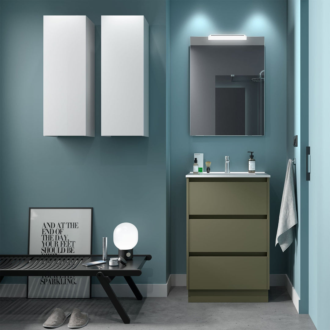 Salgar sgc1f29b69ec737c3fc4b0 SALGAR IMAGES AND SHEETS/01 Product Images/Bathroom Furniture/106209 Noja Floor Standing Vanity Unit with 3 Drawers & Basin - Green Satin/01.jpg