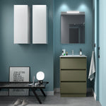 Load image into Gallery viewer, Salgar sgc1f29b69ec737c3fc4b0 SALGAR IMAGES AND SHEETS/01 Product Images/Bathroom Furniture/106209 Noja Floor Standing Vanity Unit with 3 Drawers &amp; Basin - Green Satin/01.jpg
