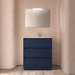 Load image into Gallery viewer, Salgar sgc2d3324f44f249810577 SALGAR IMAGES AND SHEETS/01 Product Images/Bathroom Furniture/113337 Noja Wall Hung Vanity Unit with 3 Drawers, Basin &amp; Mirror - Blue Satin/03.jpg
