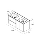 Load image into Gallery viewer, Salgar sgc2df66a2906a02638bd2 SALGAR IMAGES AND SHEETS/01 Product Images/Bathroom Furniture/118577 Noja Wall Hung Vanity Unit with 2 Drawers +2 Doors &amp; Basin - Grey Satin/02.jpg
