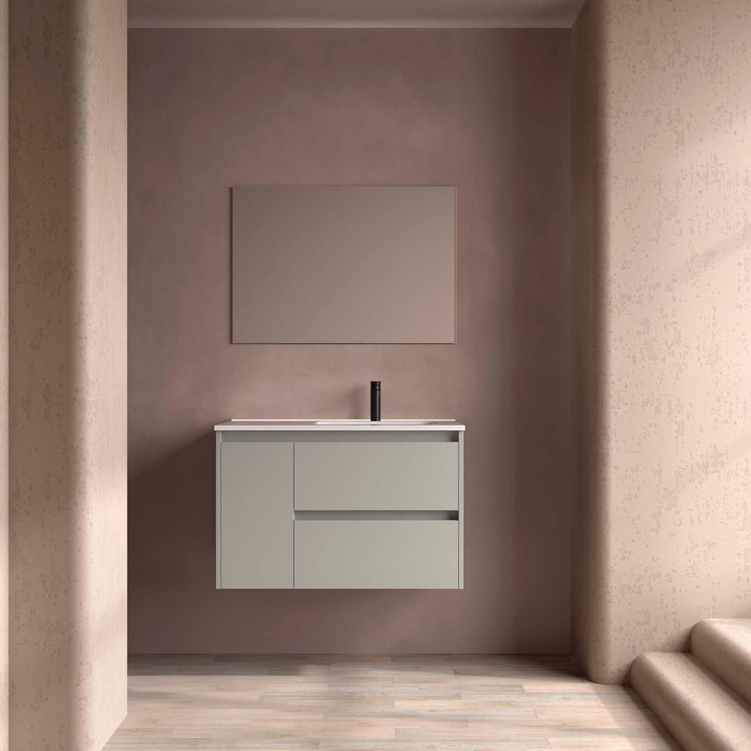 Salgar sgc32539d8efc66cd19c33 SALGAR IMAGES AND SHEETS/01 Product Images/Bathroom Furniture/118290 Noja Wall Hung Vanity Unit with 2 Drawers + 1 Door, Basin & Mirror - Grey Satin/01.jpg