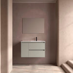 Load image into Gallery viewer, Salgar sgc32539d8efc66cd19c33 SALGAR IMAGES AND SHEETS/01 Product Images/Bathroom Furniture/118290 Noja Wall Hung Vanity Unit with 2 Drawers + 1 Door, Basin &amp; Mirror - Grey Satin/01.jpg
