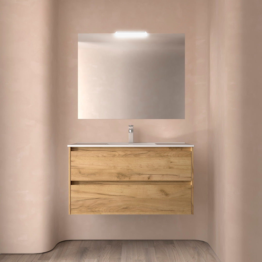 Salgar sgc343327bea044cc2086e SALGAR IMAGES AND SHEETS/01 Product Images/Bathroom Furniture/106095 Noja Wall Hung Vanity Unit with 2 Drawers & Basin - Africa Oak/01.jpg