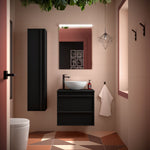 Load image into Gallery viewer, Salgar sgc4f834b0ea8f437dd07d SALGAR IMAGES AND SHEETS/01 Product Images/Bathroom Furniture/104939 Attila Wall Hung Vanity Unit with Worktop - Black Satin/01.jpg
