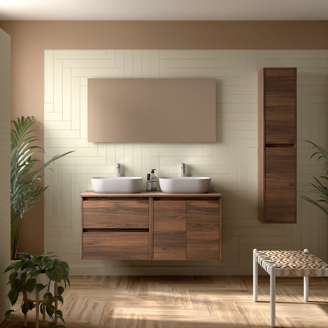 Salgar sgc5622da06c1a52d5beca SALGAR IMAGES AND SHEETS/01 Product Images/Bathroom Furniture/113482 Noja Wall Hung Vanity Unit with 2 Drawers +2 Doors & Worktop - Walnut Maya/01.jpg