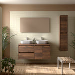 Load image into Gallery viewer, Salgar sgc5622da06c1a52d5beca SALGAR IMAGES AND SHEETS/01 Product Images/Bathroom Furniture/113482 Noja Wall Hung Vanity Unit with 2 Drawers +2 Doors &amp; Worktop - Walnut Maya/01.jpg
