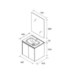 Load image into Gallery viewer, Salgar sgc72fa222f5ab55cde57a SALGAR IMAGES AND SHEETS/01 Product Images/Bathroom Furniture/118442 Noja Wall Hung Vanity Unit with 2 Doors, Basin &amp; Mirror - Grey Satin/02.jpg
