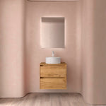 Load image into Gallery viewer, Salgar sgc7a5cb99b3491296ceea SALGAR IMAGES AND SHEETS/01 Product Images/Bathroom Furniture/105460 Noja Wall Hung Vanity Unit with 2 Drawers &amp; Worktop - Africa Oak/01.jpg
