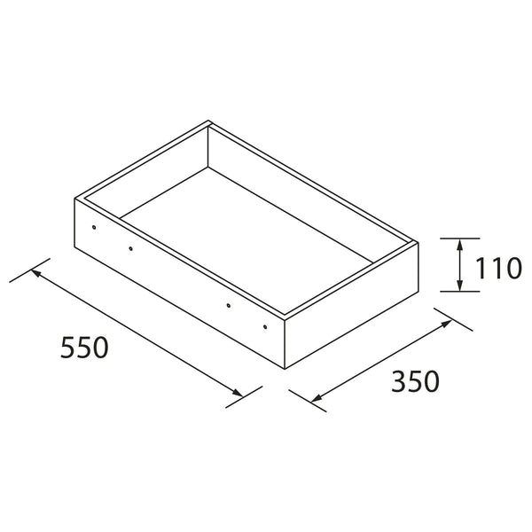 Wooden Drawer without Pipe Cutout