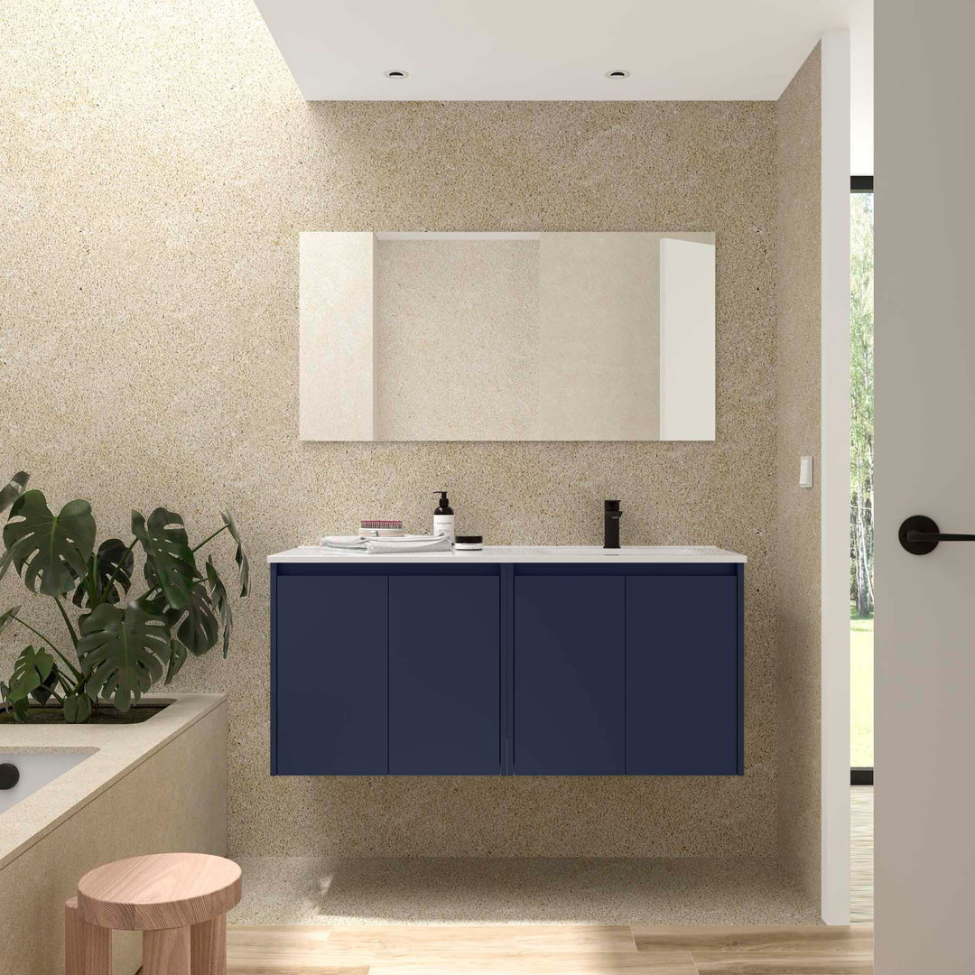 Salgar sgc9e7c72604cc930b2ff8 SALGAR IMAGES AND SHEETS/01 Product Images/Bathroom Furniture/118774 Noja Wall Hung Vanity Unit with 4 Doors & Offset Basin - Blue Satin/01.jpg