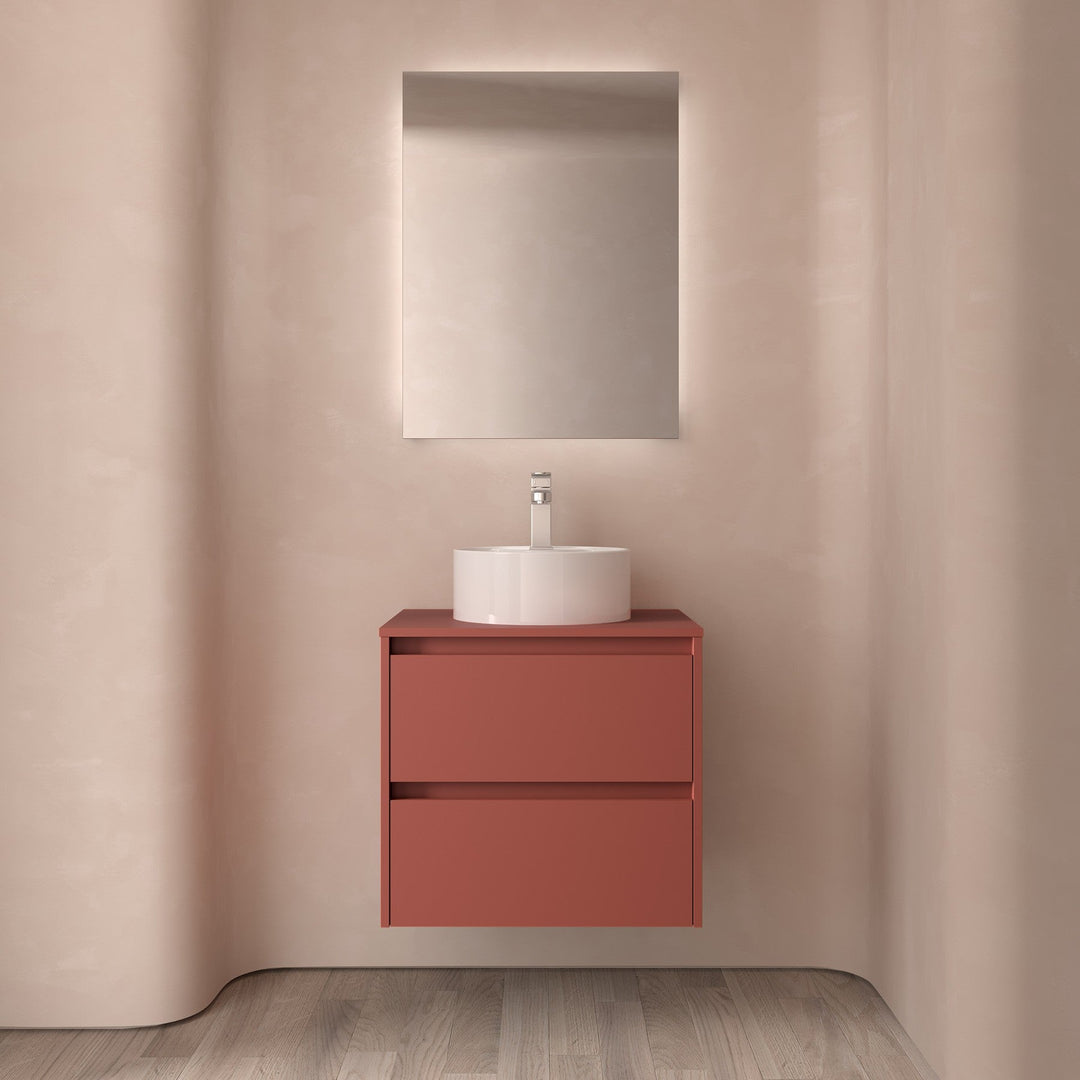 Salgar sgcc6d292594dd99adfd3a SALGAR IMAGES AND SHEETS/01 Product Images/Bathroom Furniture/105467 Noja Wall Hung Vanity Unit with 2 Drawers & Worktop - Red Satin/01.jpg
